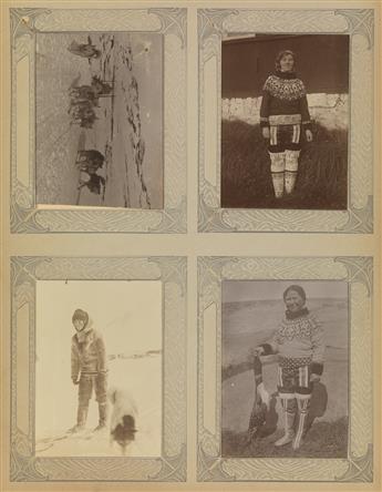 (DENMARK--GREENLAND) Amateurs album with approx. 200 photographs of indiginous people, landscapes, and events in Greenland.